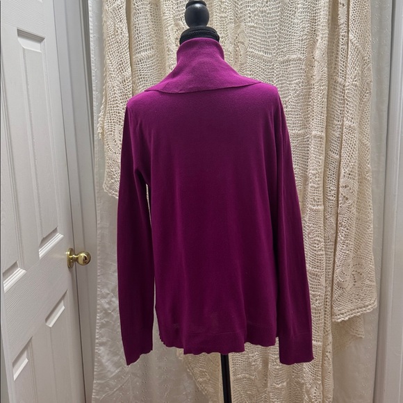 Lauren Ralph Lauren Women's Fuchsia Cowl Neck Cardigan - Picture 5 of 10